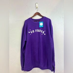 TCU FROGS Texas Christian University Purple Crewneck Sweatshirt‎ Horned Frogs 2X